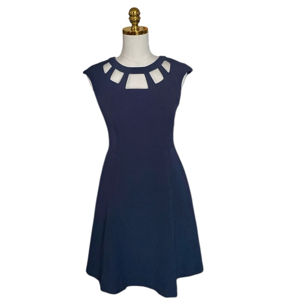 Vince Camuto | Women’s Cutout Fit & Flare Dress In Navy Size 4